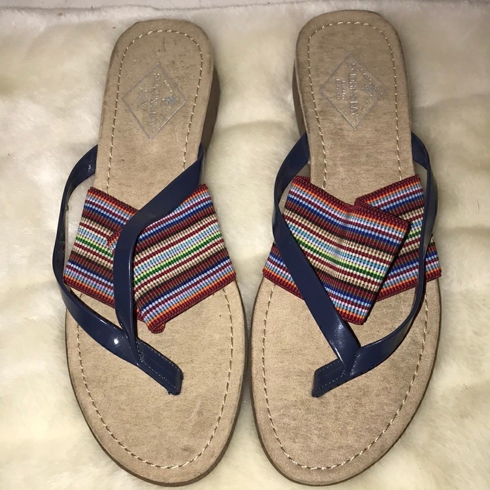 St. John's Bay Women's Colorful Stretchable Band Slip-On Slippers Size 7.5